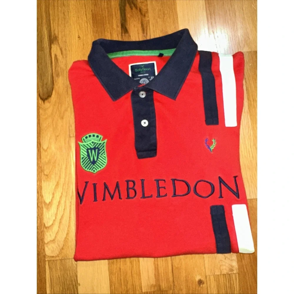 Vintage Allen‎ Solly Men's Rugby Polo shirt Wimbledon Size Large